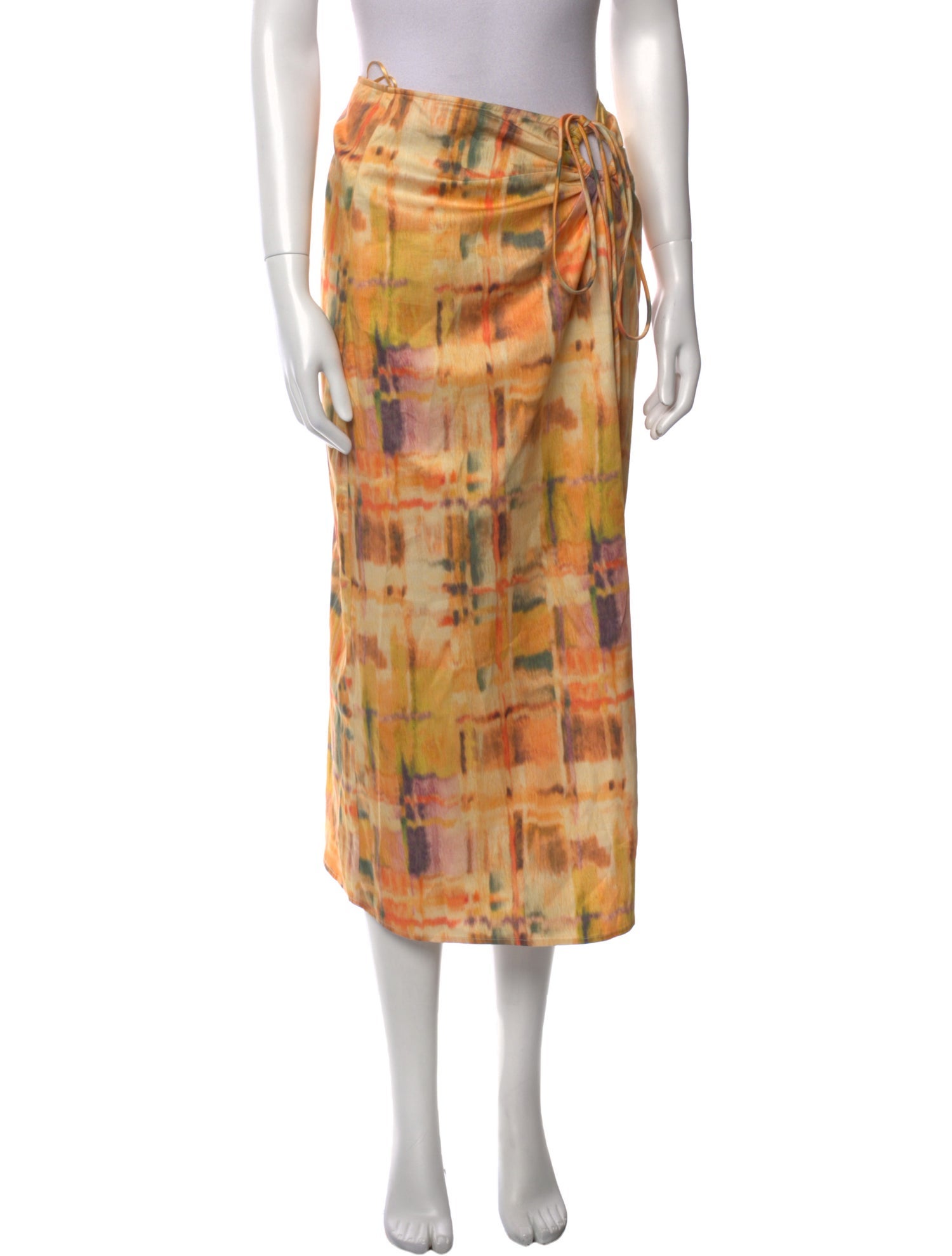 Cult Gaia Tie-Dye Print Midi Length Skirt