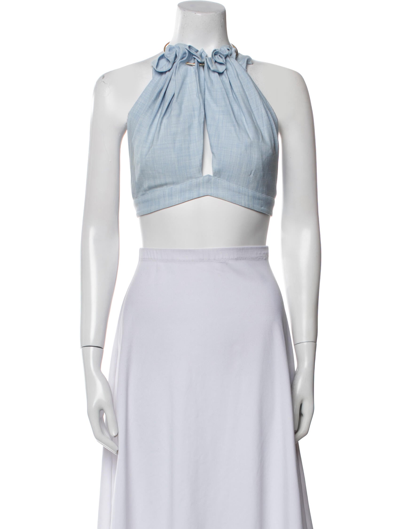 Cult Gaia Halterneck Sleeveless Crop Top