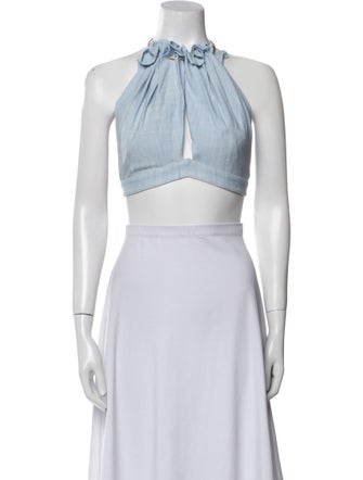 Cult Gaia Halterneck Sleeveless Crop Top