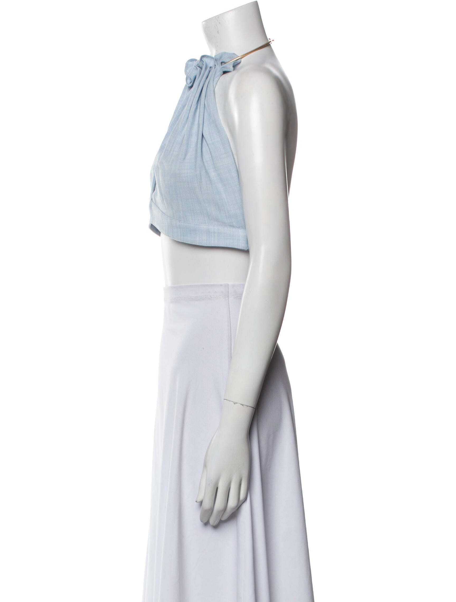 Cult Gaia Halterneck Sleeveless Crop Top