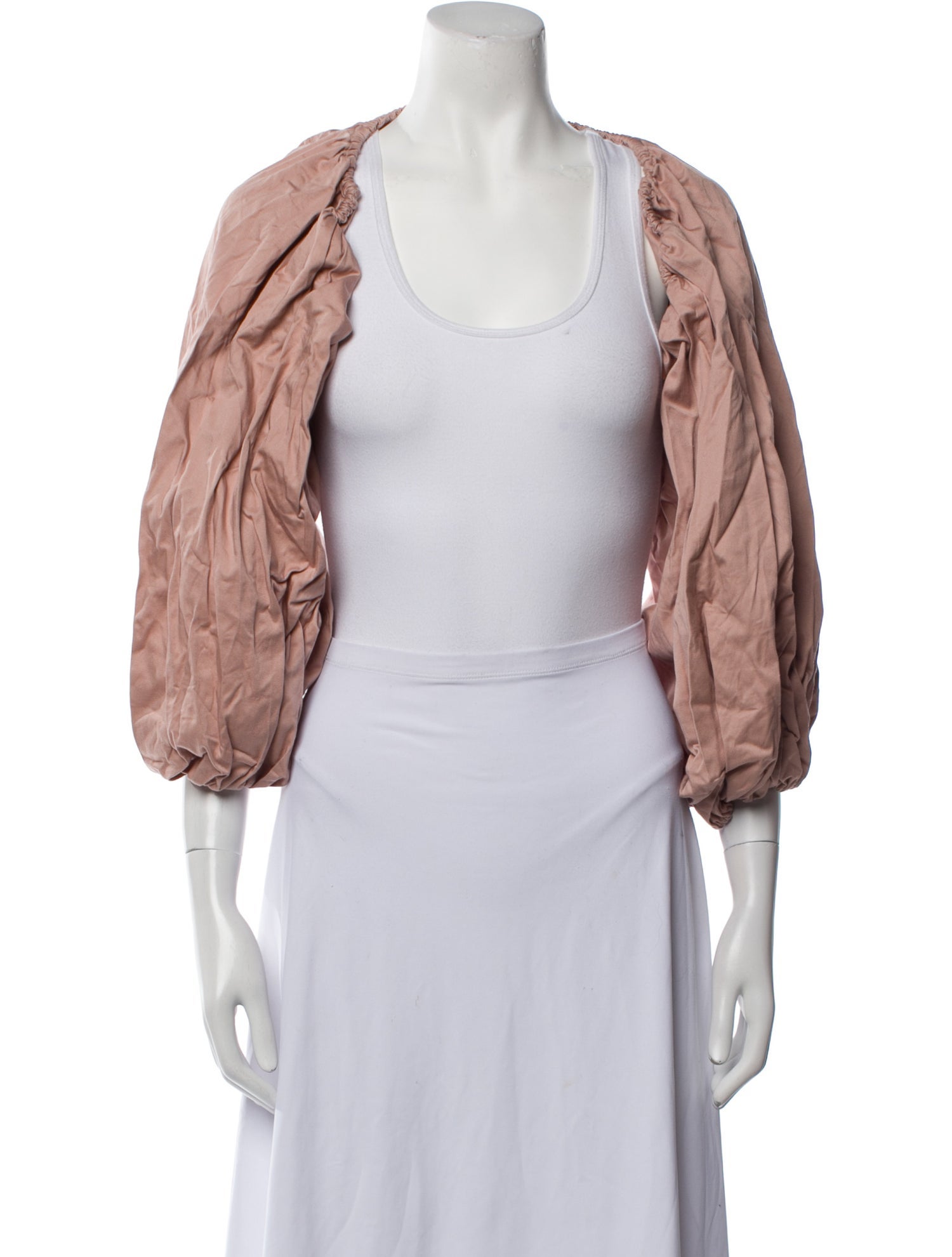 Cult Gaia Scoop Neck Three-Quarter Sleeve Crop Top