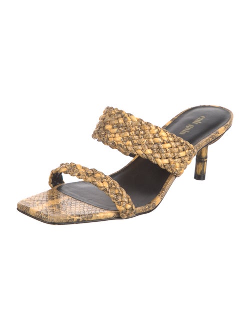 Cult Gaia Leather Animal Print Slides