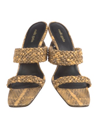 Cult Gaia Leather Animal Print Slides