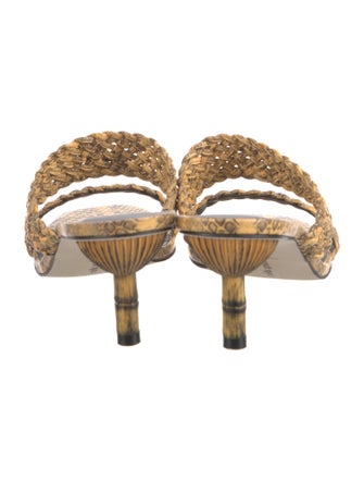 Cult Gaia Leather Animal Print Slides