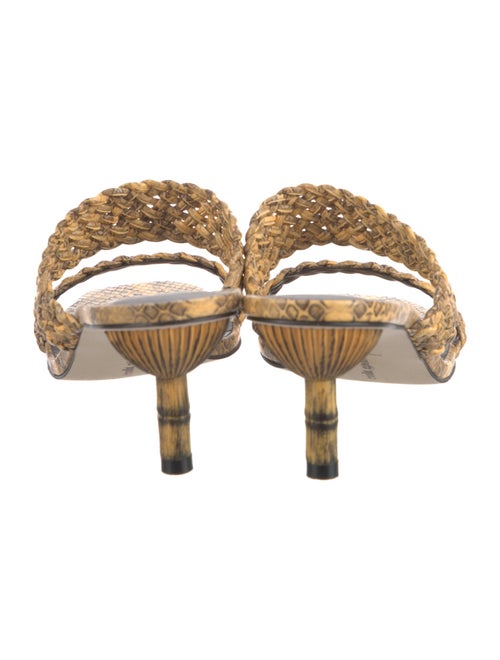 Cult Gaia Leather Animal Print Slides