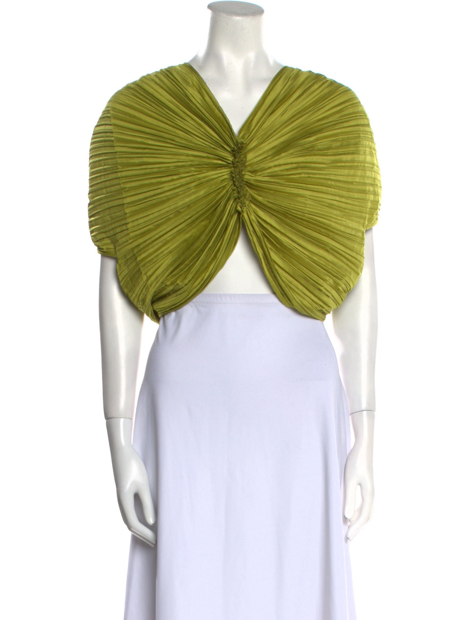 Cult Gaia V-Neck Short Sleeve Crop Top