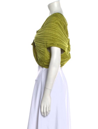 Cult Gaia V-Neck Short Sleeve Crop Top