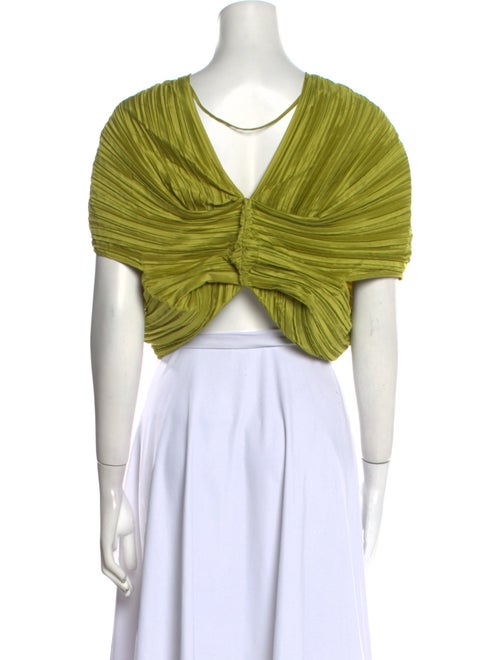 Cult Gaia V-Neck Short Sleeve Crop Top