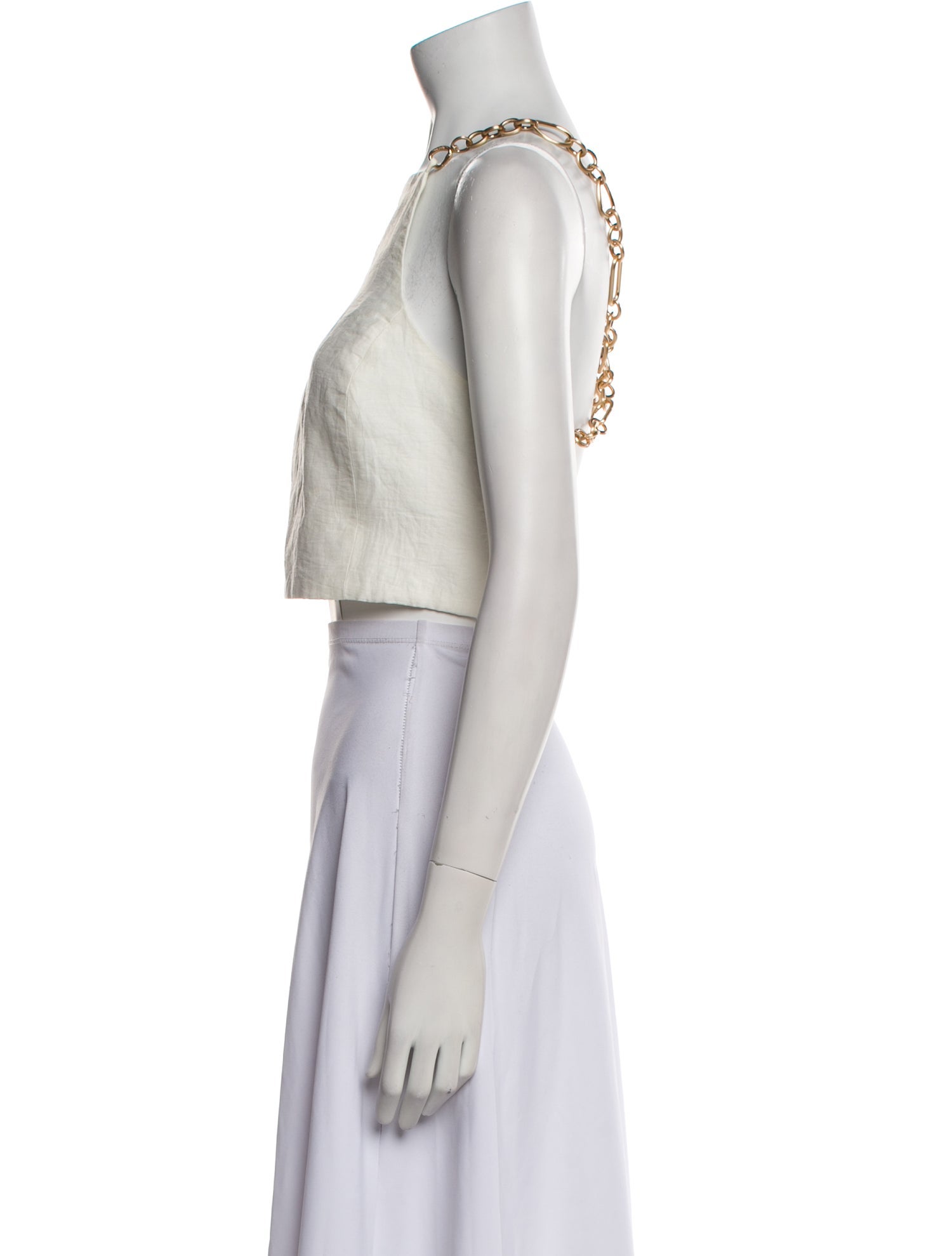 Cult Gaia Linen Square Neckline Crop Top