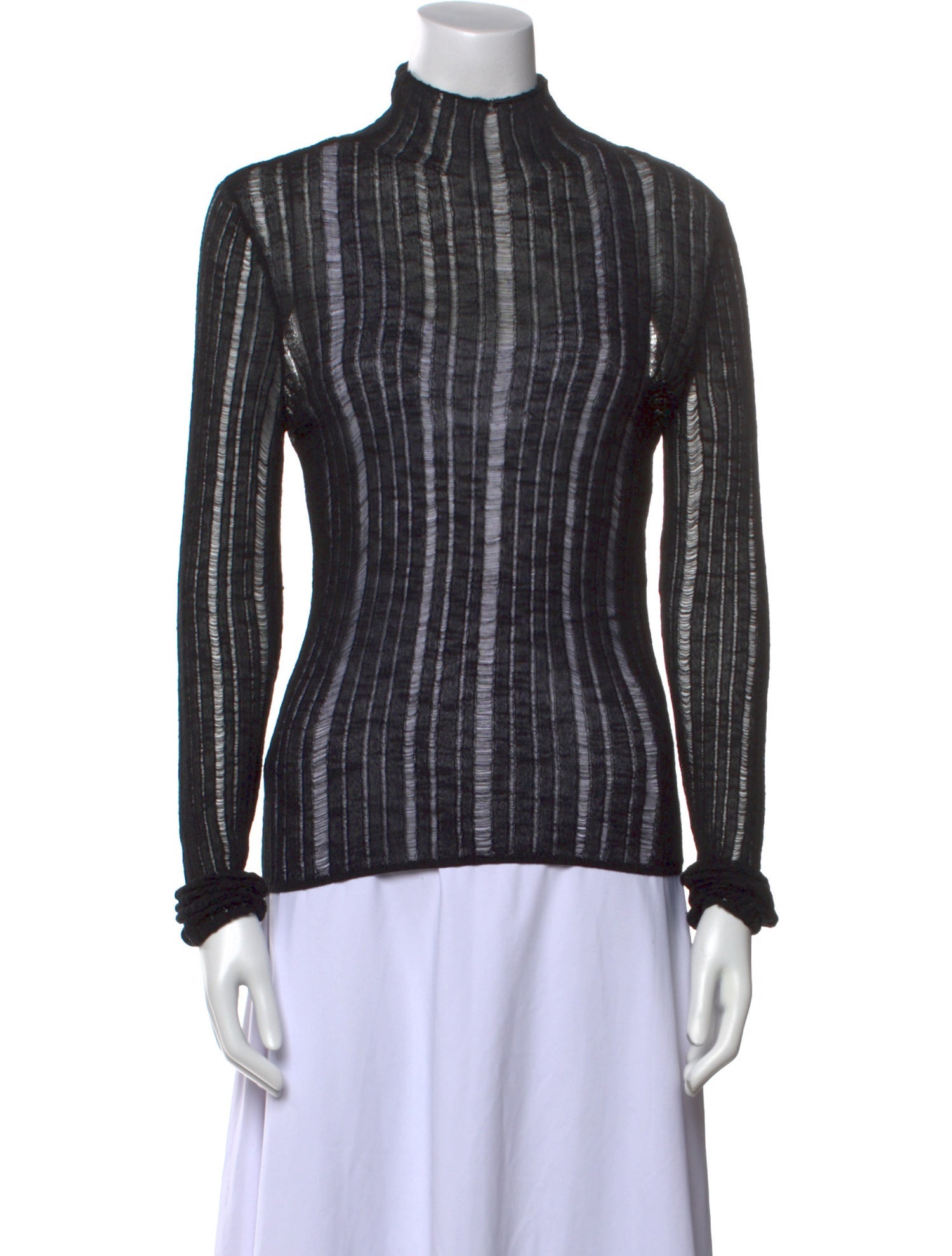 Cult Gaia Striped Mock Neck Top