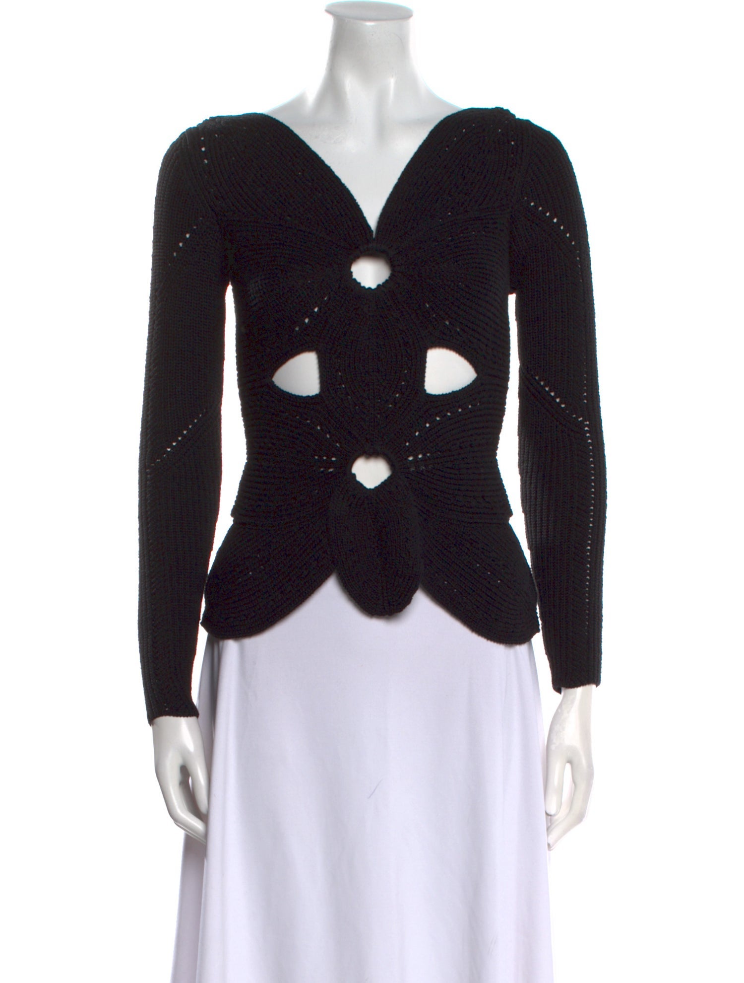 Cult Gaia Patterned V-Neck Sweater