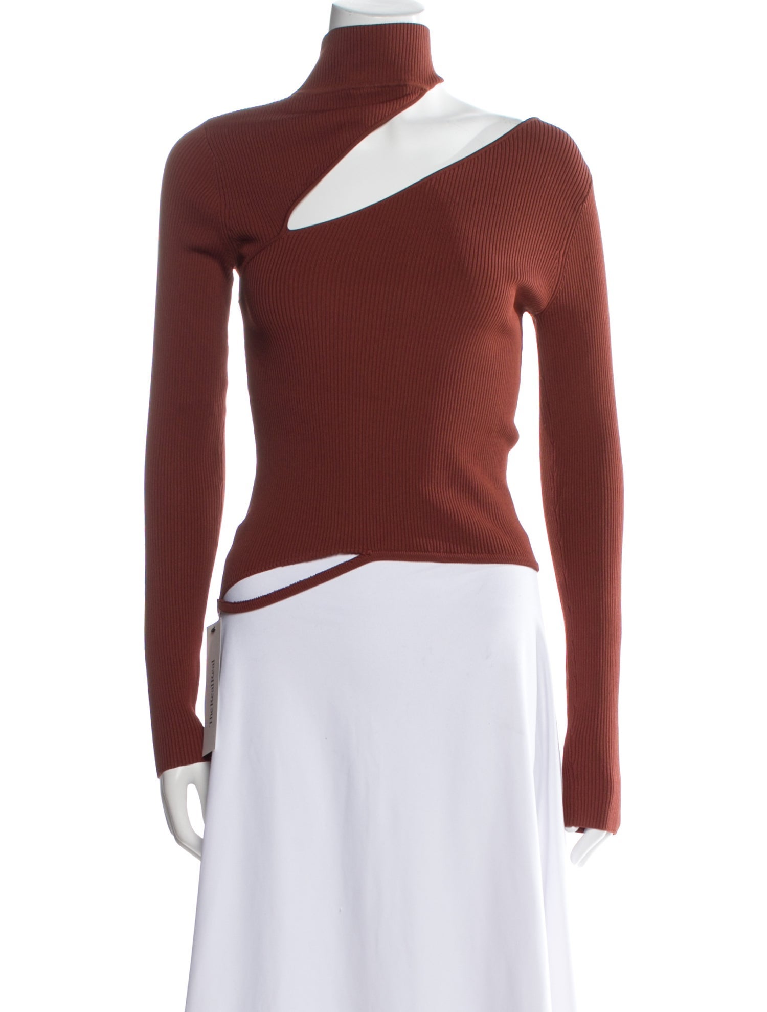 Cult Gaia One-Shoulder Long Sleeve Crop Top