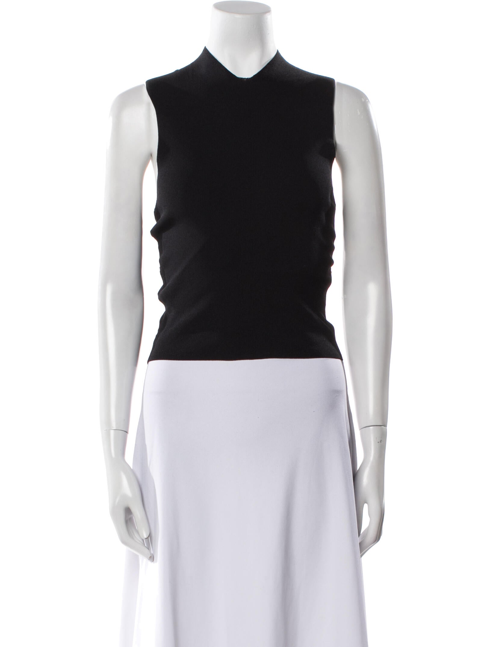 Cult Gaia Crew Neck Sleeveless Crop Top