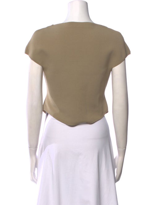 Cult Gaia Bateau Neckline Short Sleeve Crop Top