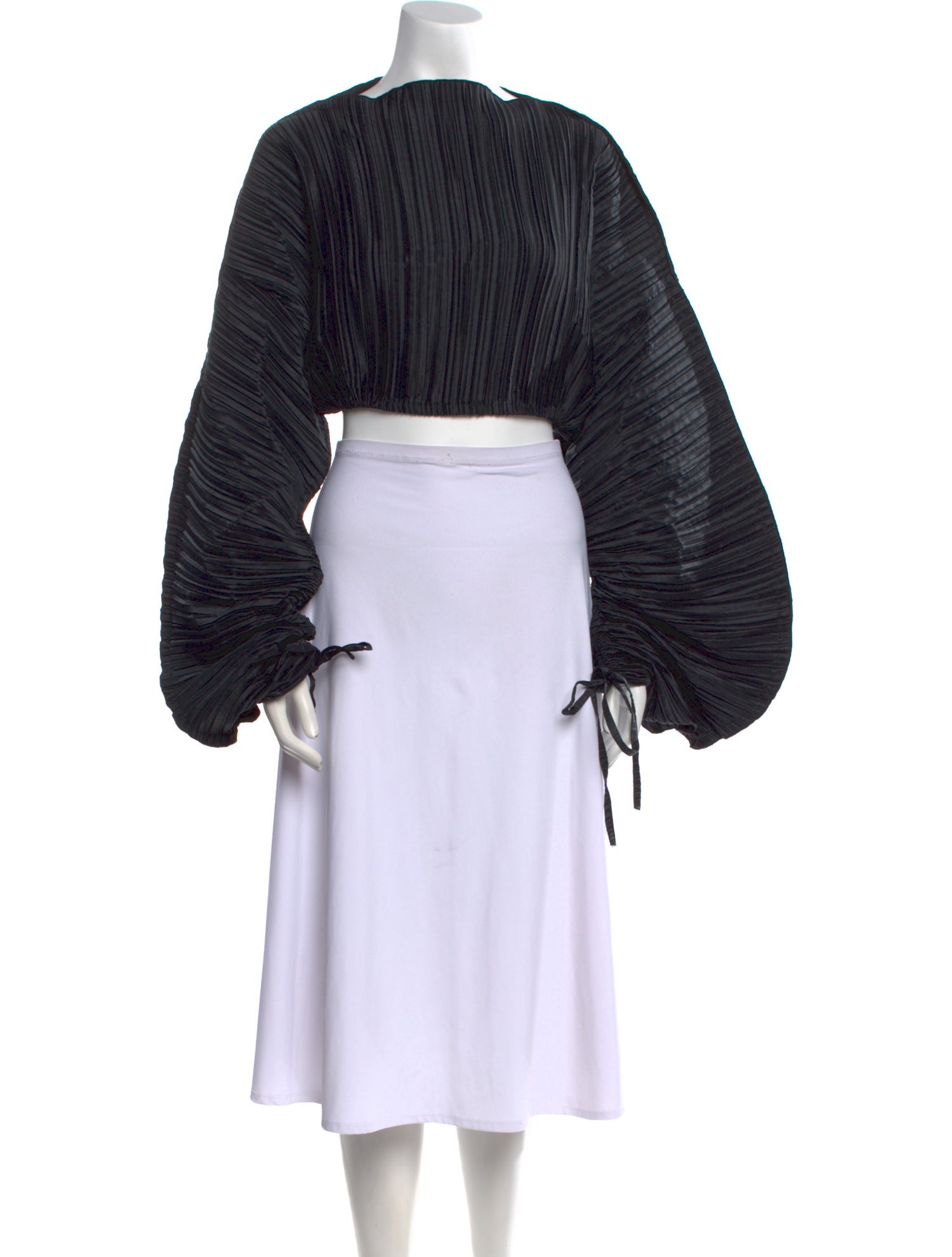 Cult Gaia Off-The-Shoulder Long Sleeve Crop Top