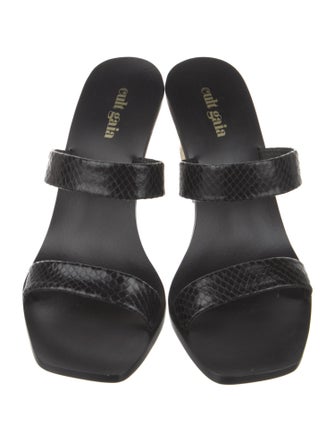 Cult Gaia Leather Chain-Link Accents Slides