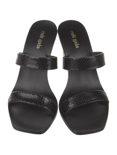 Cult Gaia Leather Chain-Link Accents Slides