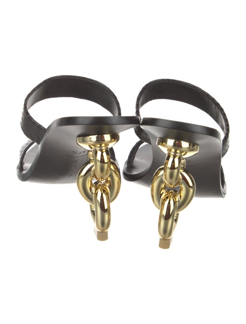 Cult Gaia Leather Chain-Link Accents Slides