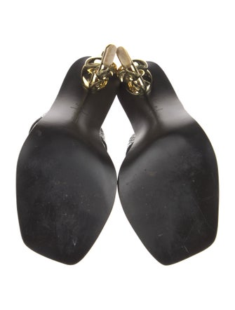 Cult Gaia Leather Chain-Link Accents Slides