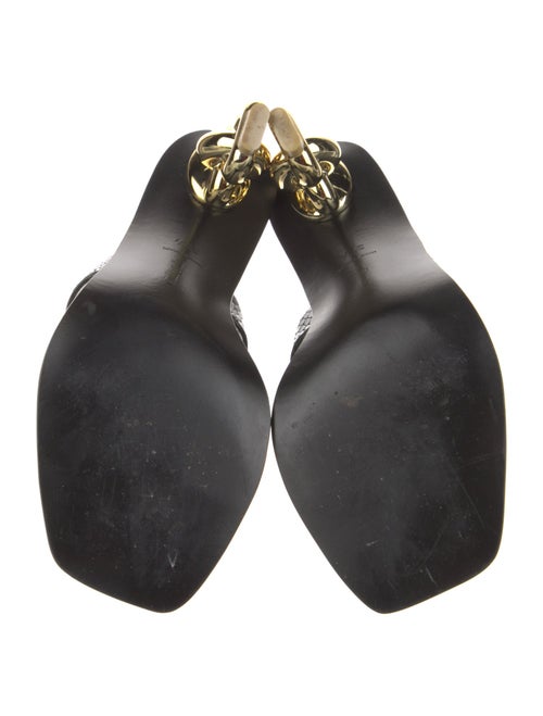 Cult Gaia Leather Chain-Link Accents Slides