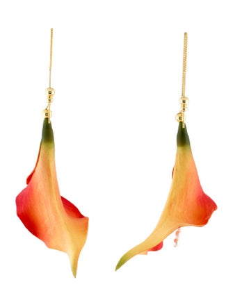 Cult Gaia Pearl & Faux Flower 'Calla Orchid' Drop Earrings