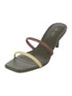 Cult Gaia Leather Colorblock Pattern Slides