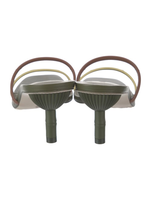 Cult Gaia Leather Colorblock Pattern Slides