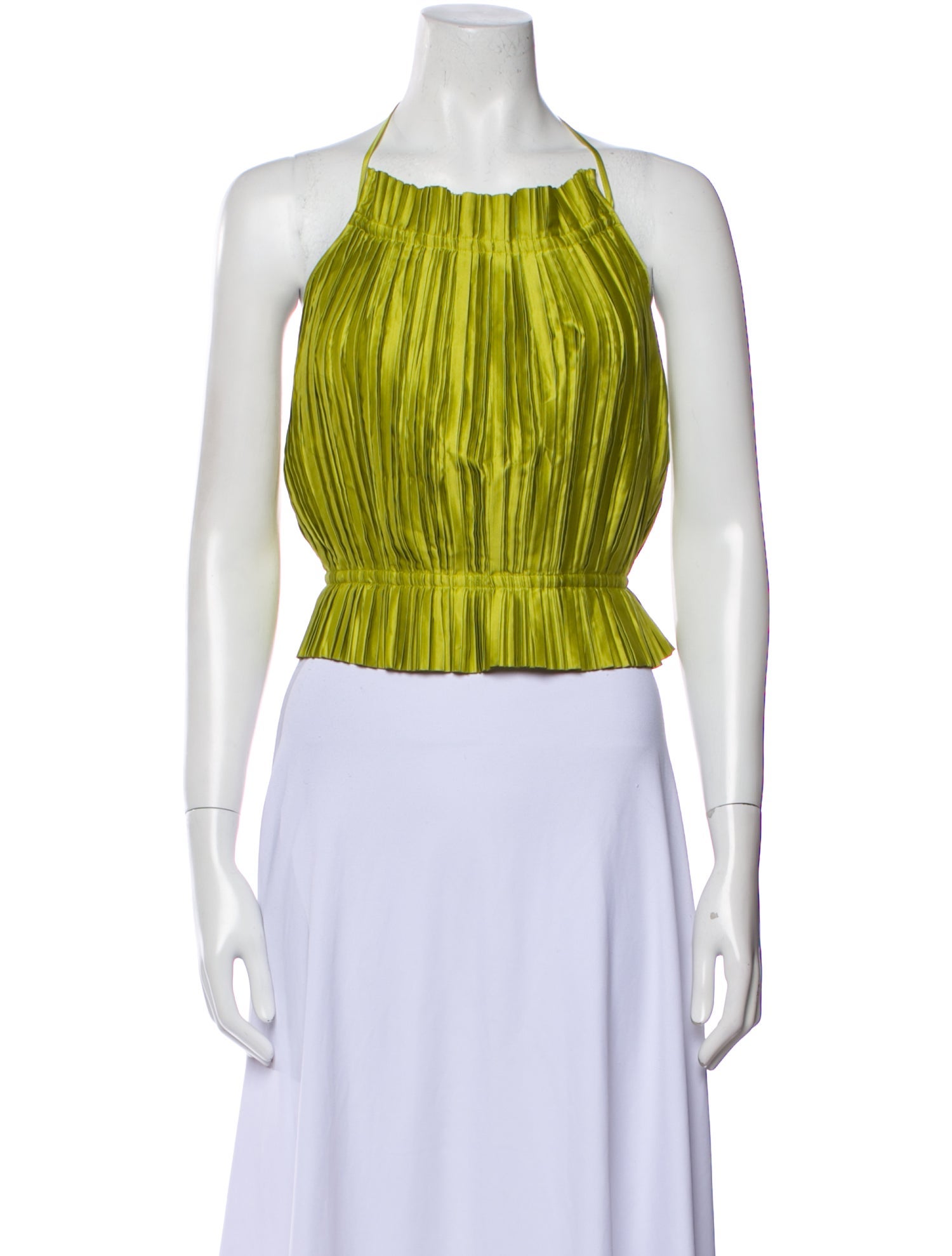 Cult Gaia Printed Halterneck Crop Top