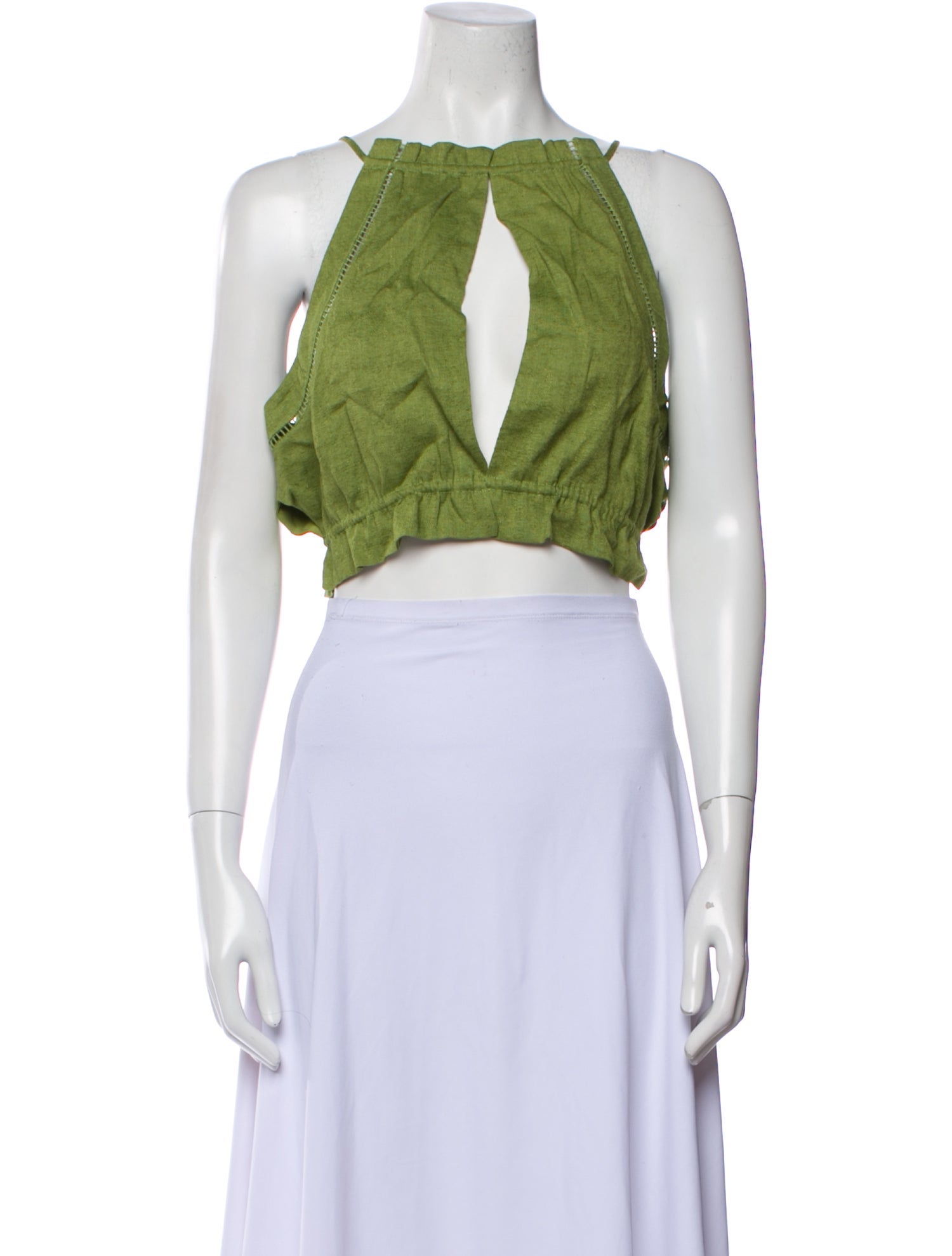 Cult Gaia Crew Neck Sleeveless Crop Top