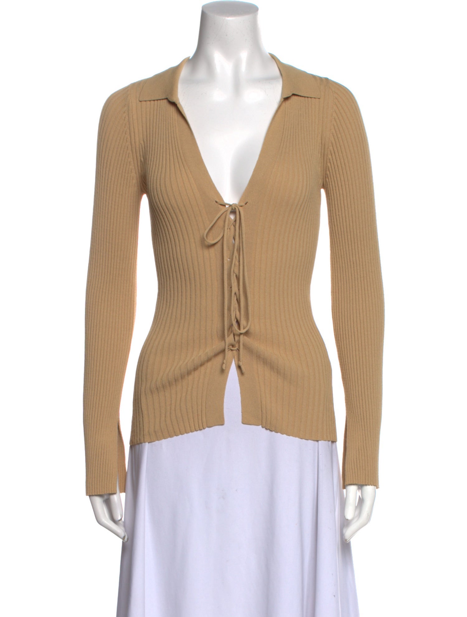 Cult Gaia V-Neck Long Sleeve Top