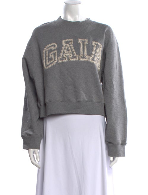 Cult Gaia Graphic Print Crew Neck Sweatshirt