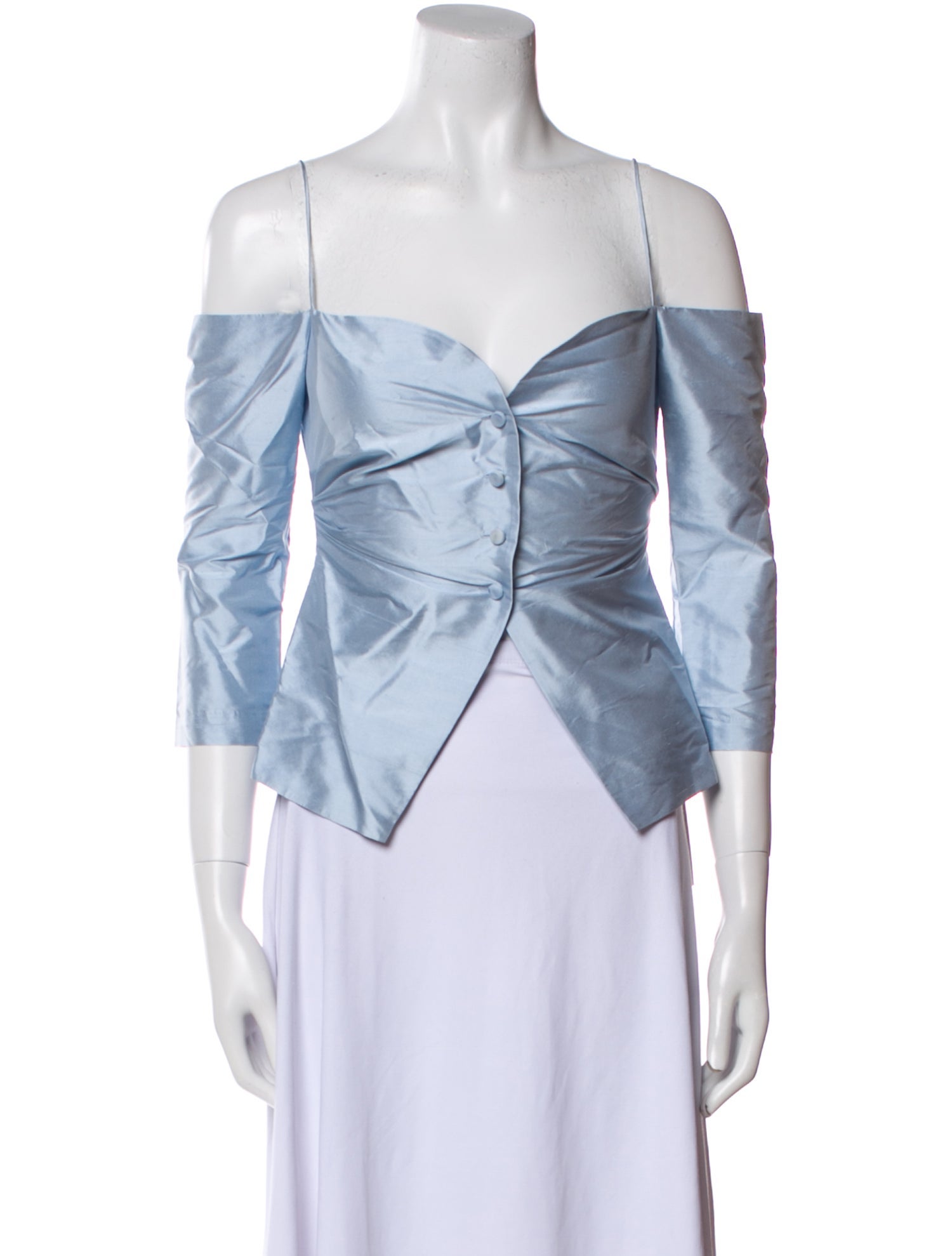 Cult Gaia Silk Off-The-Shoulder Crop Top w/ Tags