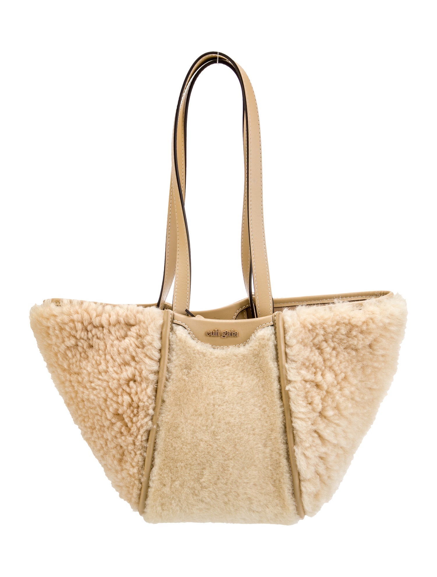 Cult Gaia Shearling Top Handle Bag