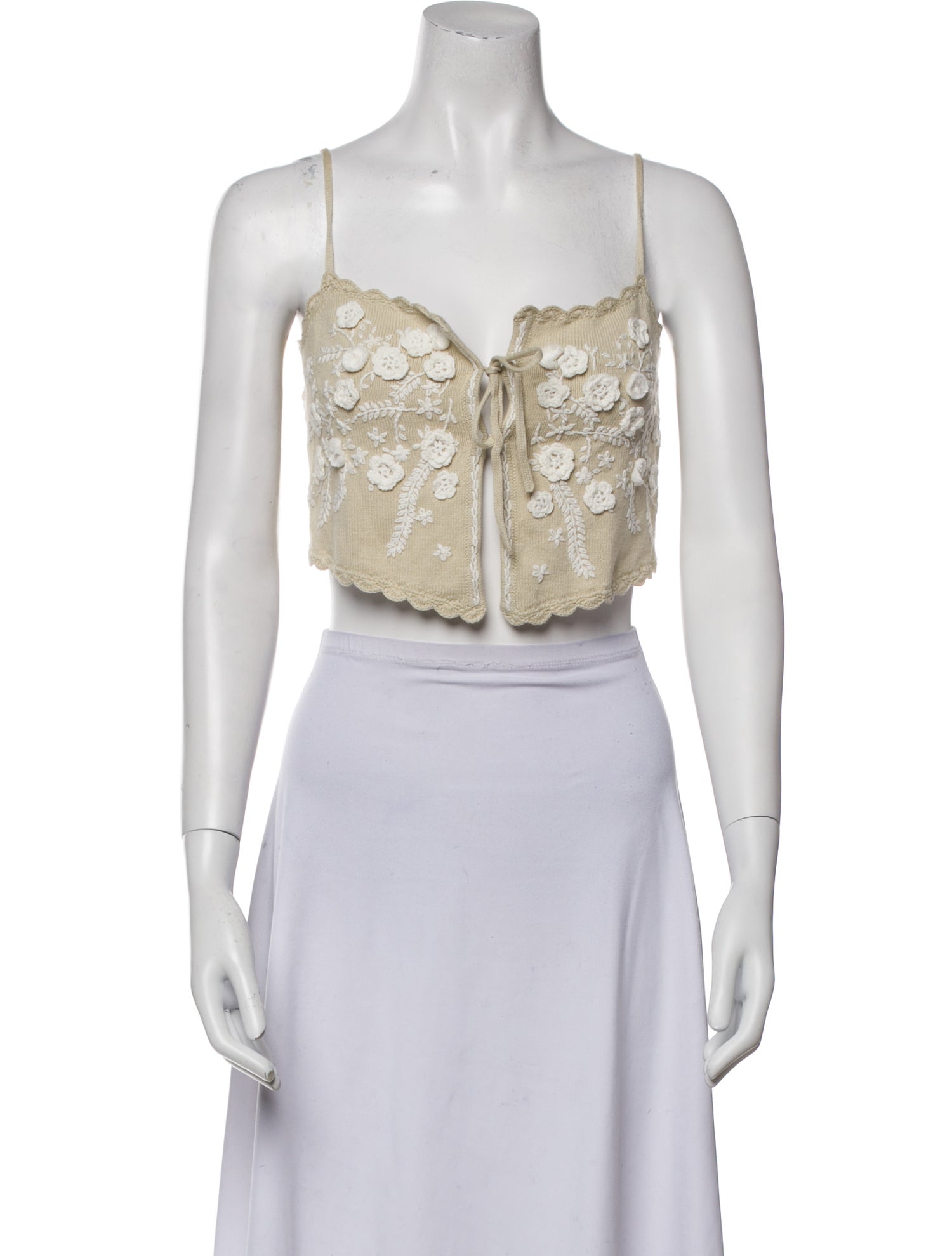 Cult Gaia Square Neckline Sleeveless Crop Top