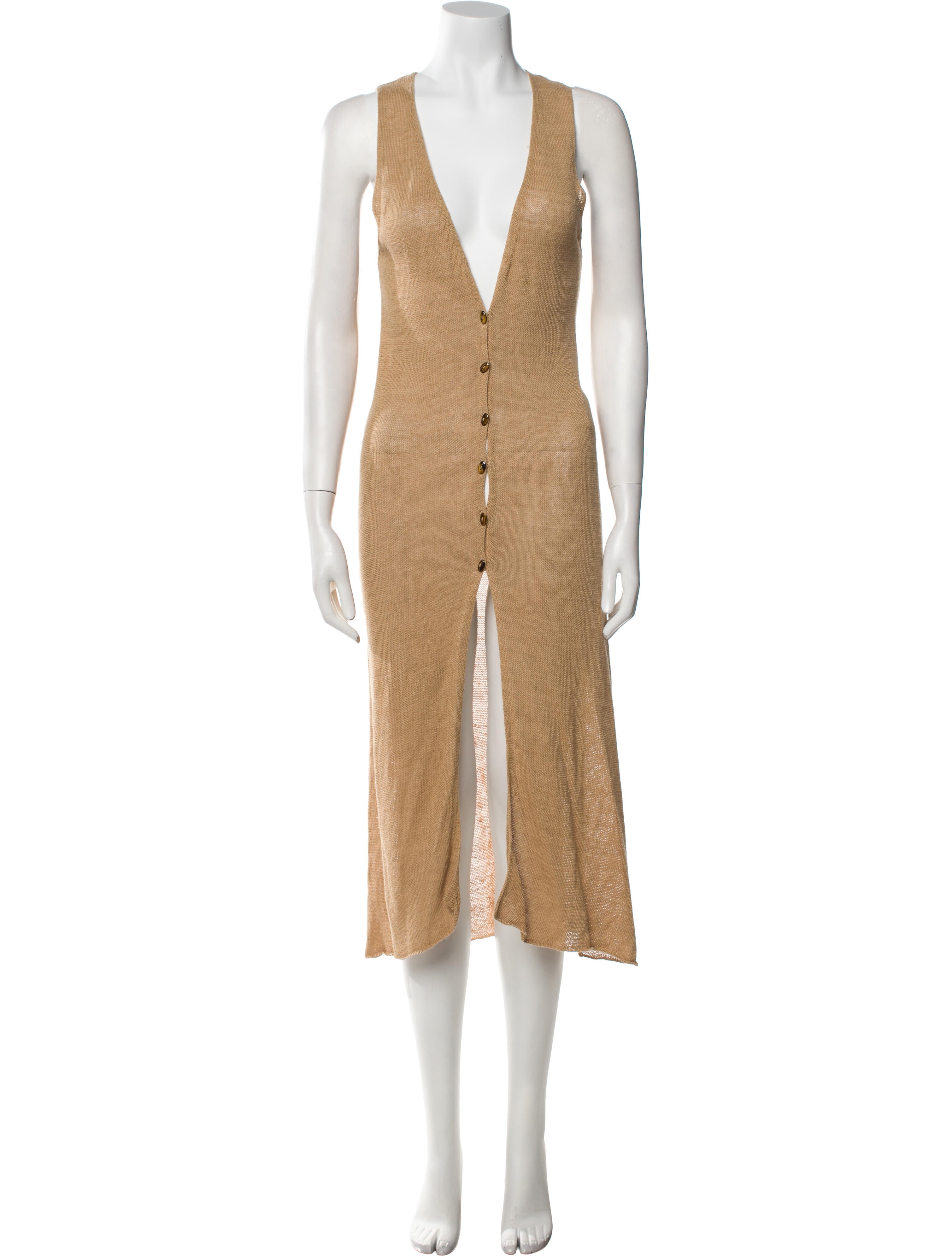 Cult Gaia Plunge Neckline Midi Length Dress