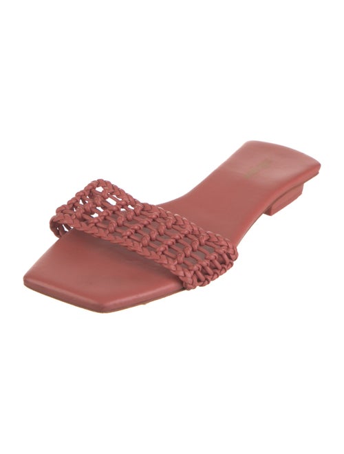 Cult Gaia Leather Braided Accents Slides