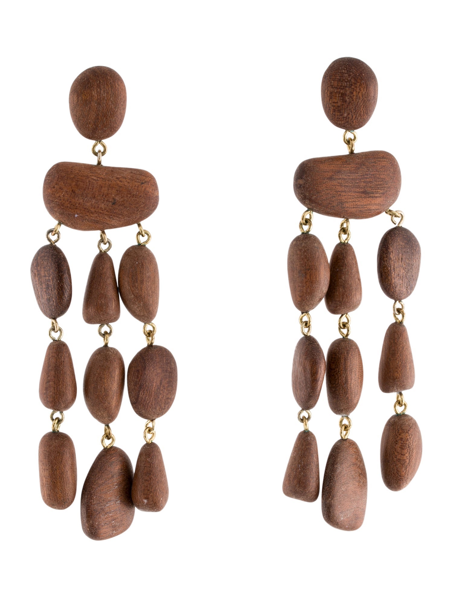 Cult Gaia Wood Tallulah Mahogany Drop Earrings