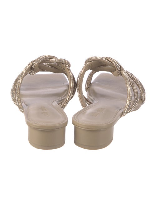 Cult Gaia Leather Crystal Embellishments Slides