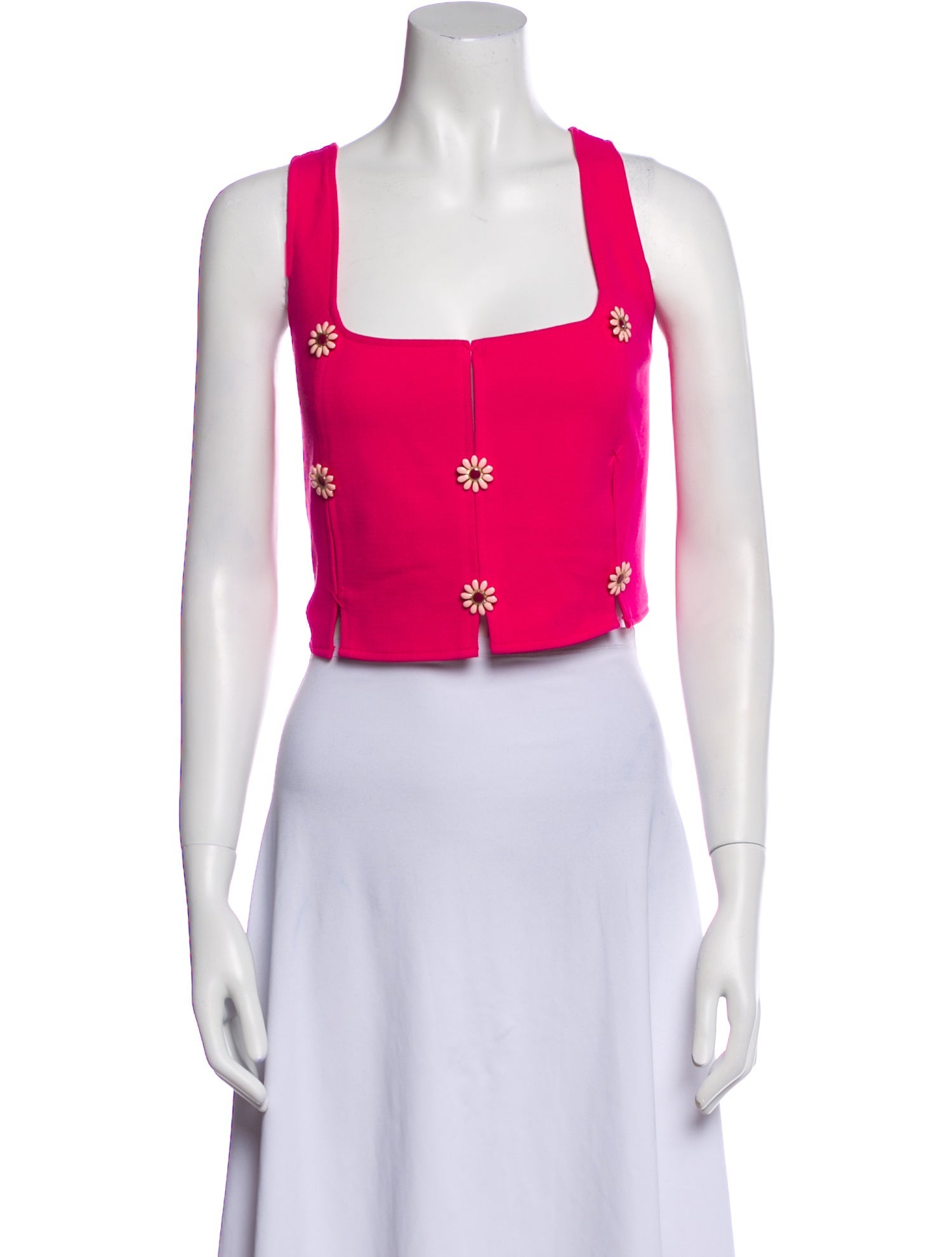 Cult Gaia Square Neckline Sleeveless Crop Top