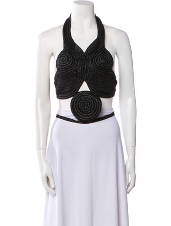 Cult Gaia Halterneck Sleeveless Crop Top