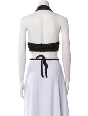 Cult Gaia Halterneck Sleeveless Crop Top