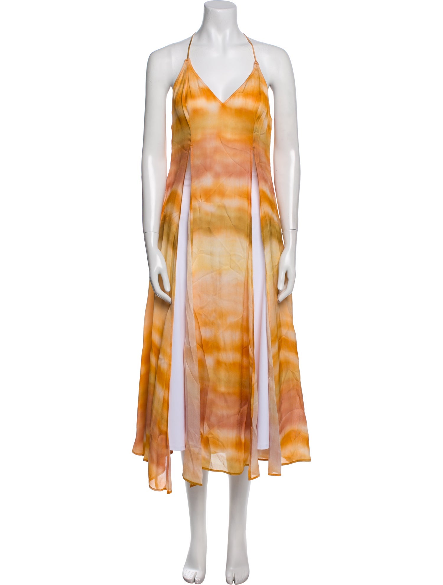 Cult Gaia Tie-Dye Print Halterneck Tunic