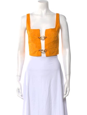 Cult Gaia Square Neckline Sleeveless Crop Top