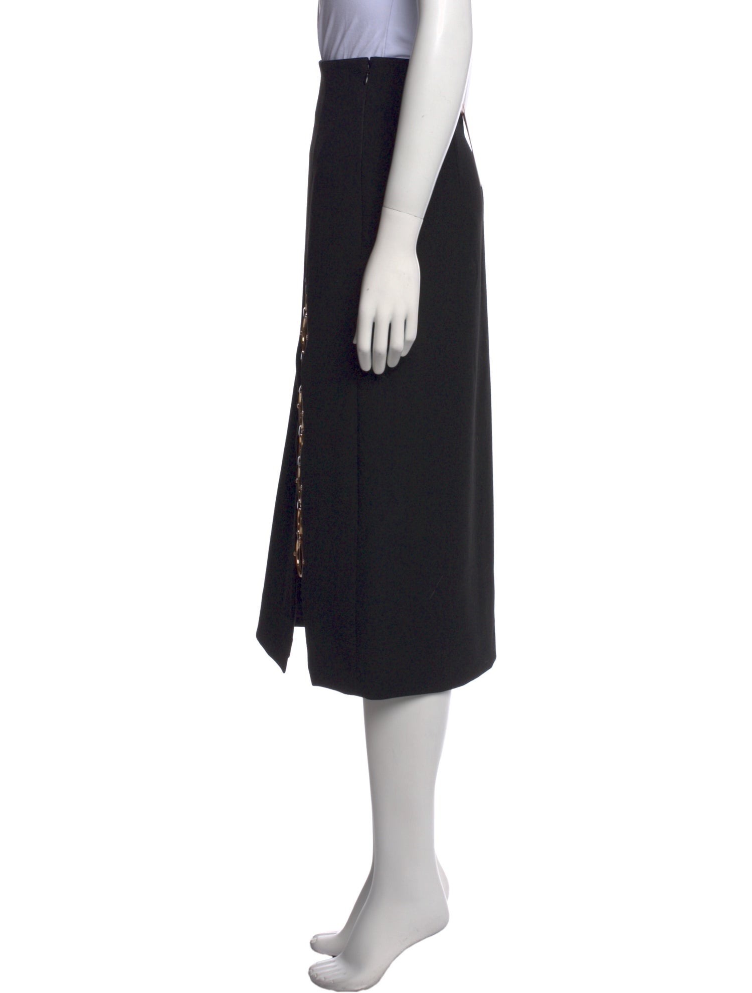 Cult Gaia Chain-Link Accents Midi Length Skirt