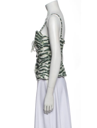 Cult Gaia Striped V-Neck Crop Top