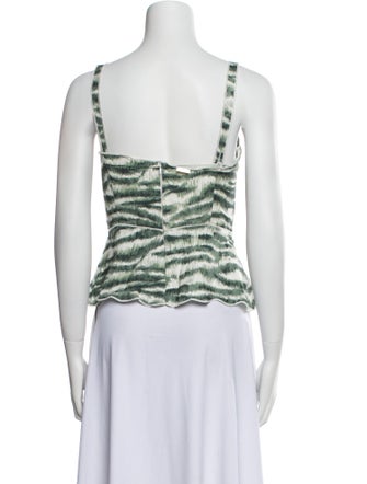 Cult Gaia Striped V-Neck Crop Top