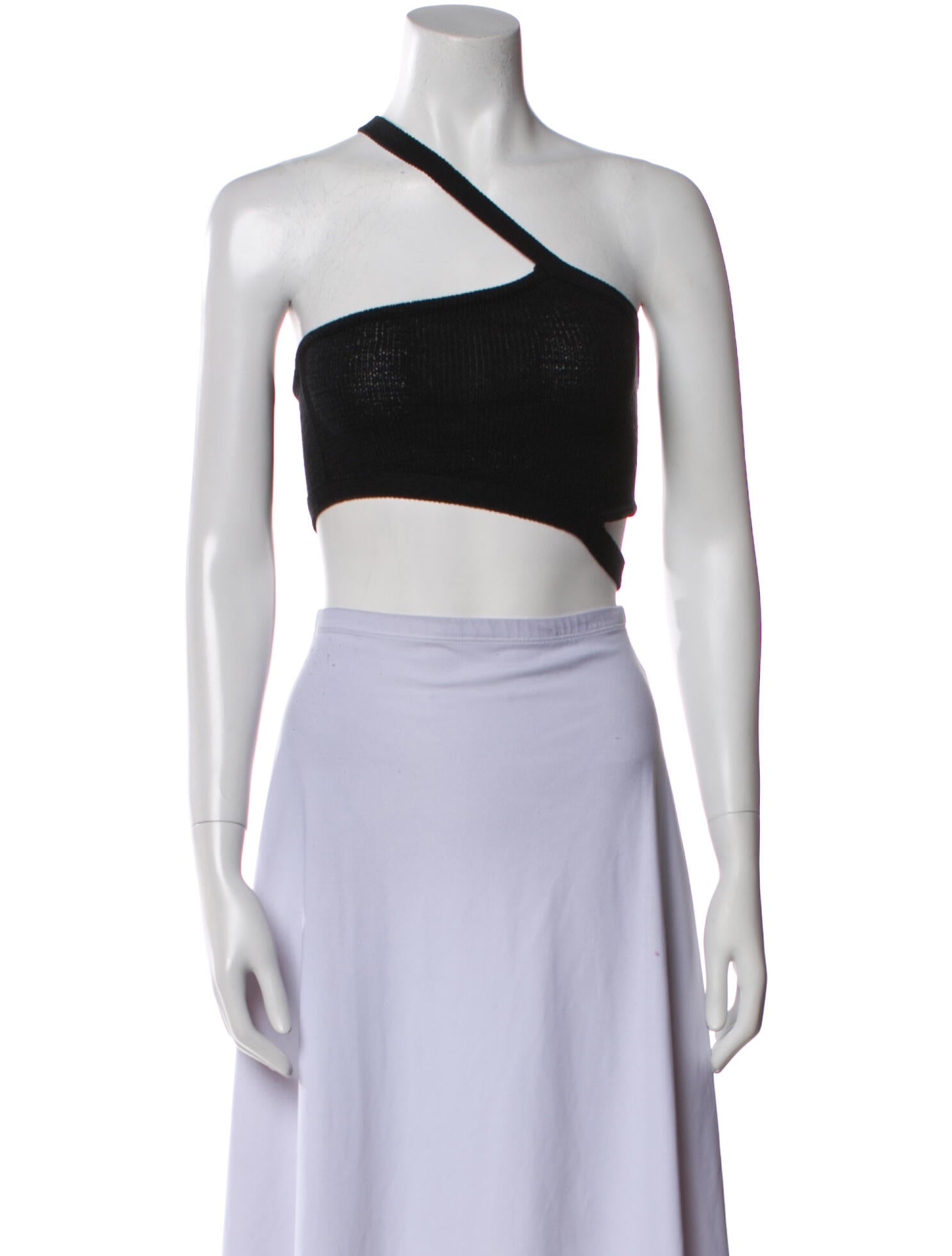 Cult Gaia One-Shoulder Sleeveless Crop Top