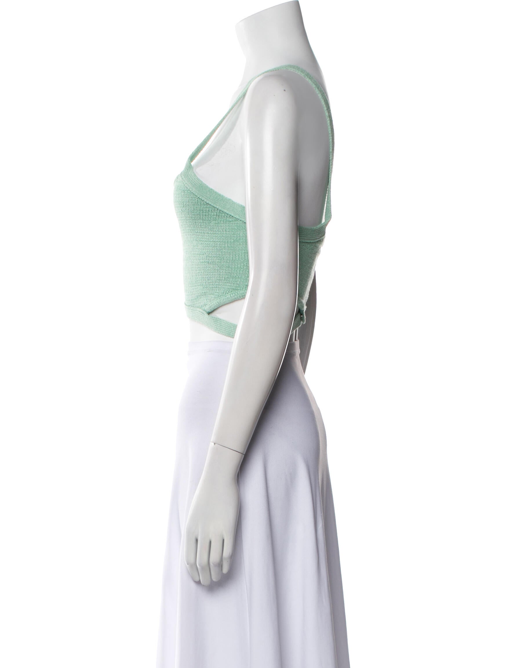 Cult Gaia One-Shoulder Sleeveless Crop Top