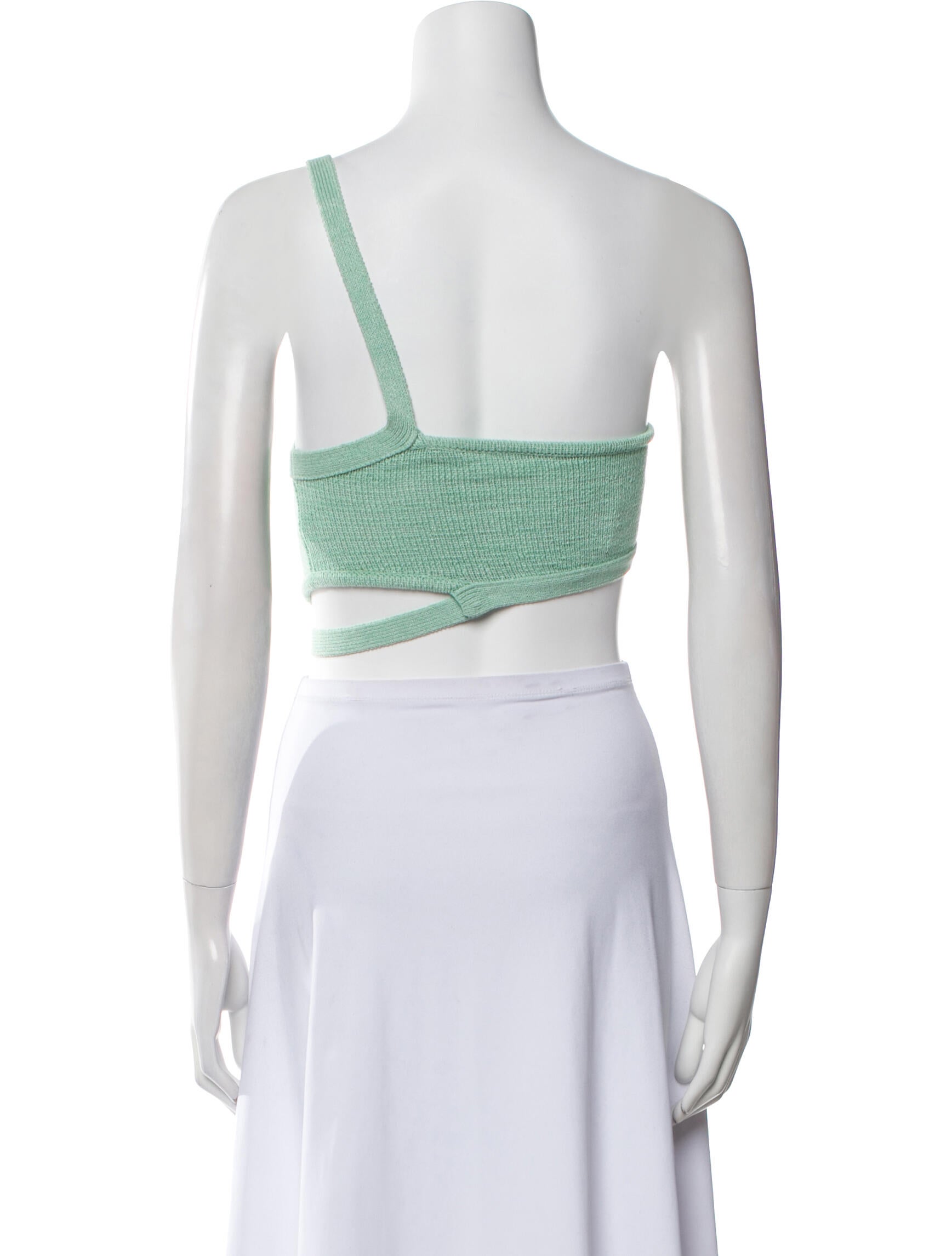 Cult Gaia One-Shoulder Sleeveless Crop Top