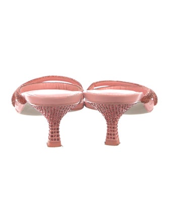 Cult Gaia Leather Crystal Embellishments Slides